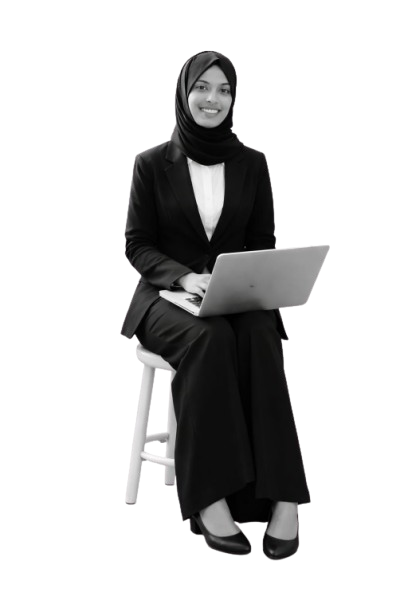 digital marketing professional holding laptop image for portfalio